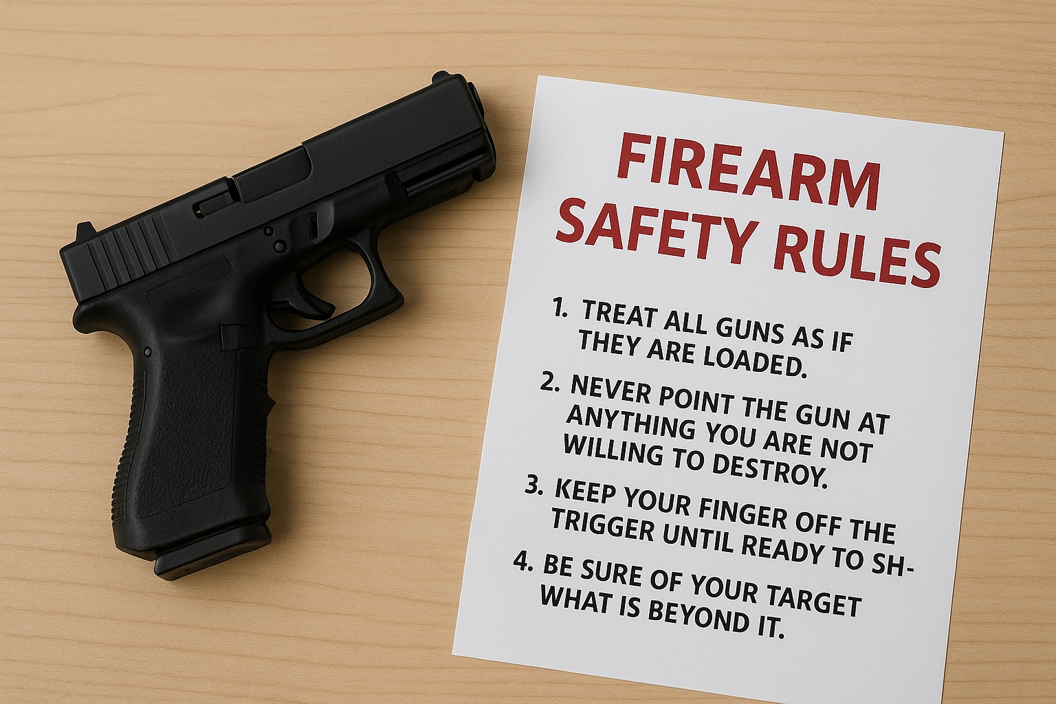 模擬銃と安全プロトコル資料のイメージ