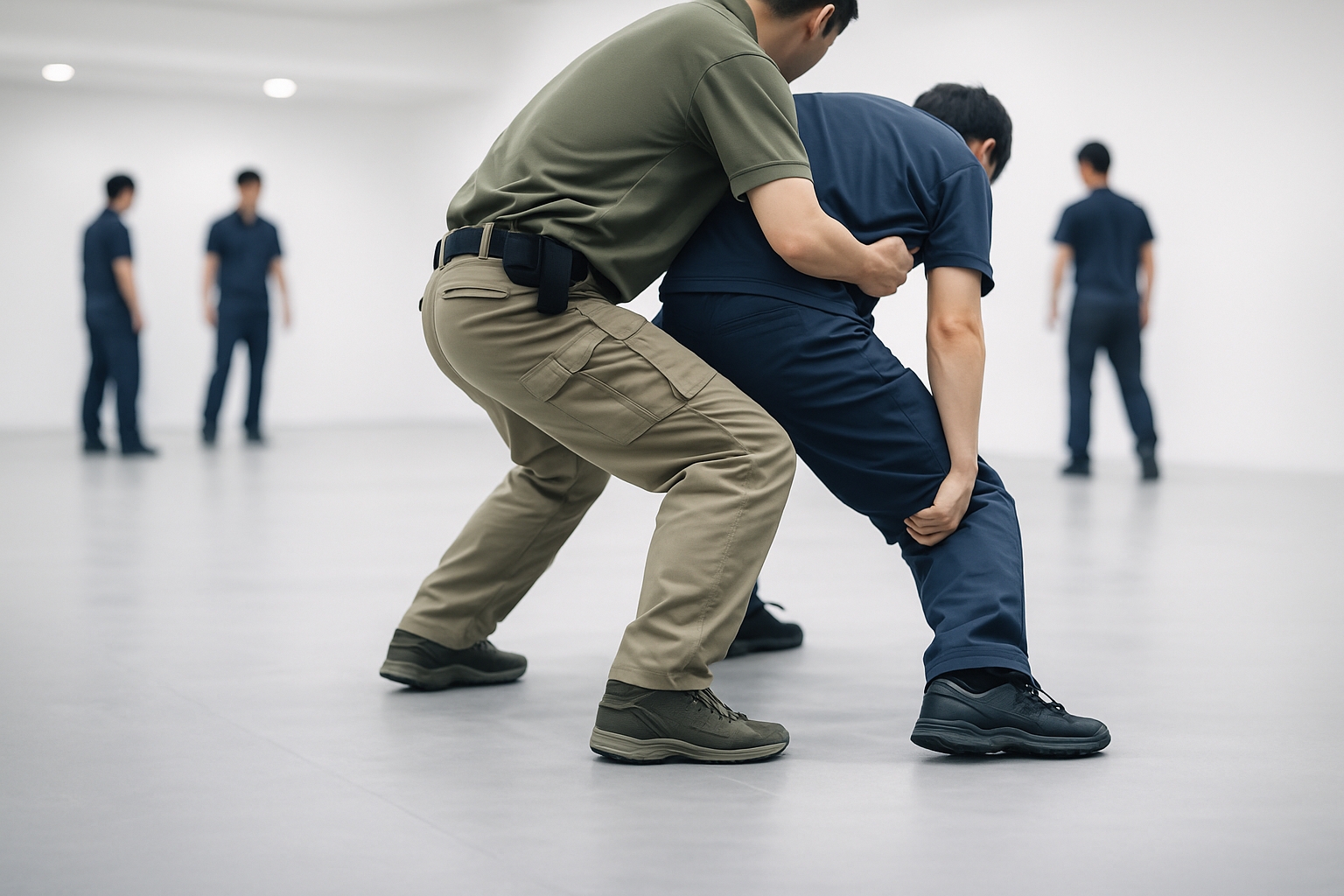 足裏の使い方や姿勢をチェックしているトレーニング風景